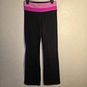 Lululemon Groove Pant Size 6 Women Black Pink Colorblock Flare Yoga Pants